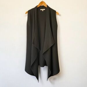 Neiman Marcus The Cashmere Collection Sleeveless Draped Cardigan 100% Cashmere